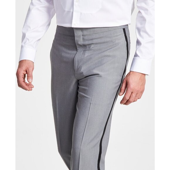 Alfani Men's Slim-Fit Stretch Tuxedo Pants light Grey 30x32 B4HP $135 - Picture 4 of 5